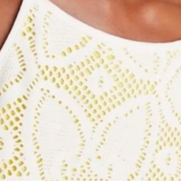 Anthropologie Cosette Camisole Sunflower Crocheted Tank Top Yellow White NWOT - Picture 10 of 12
